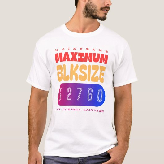 メインフレーム ジョブ制御言語 (JCL) 最大ブロック Tシャツ (正面)