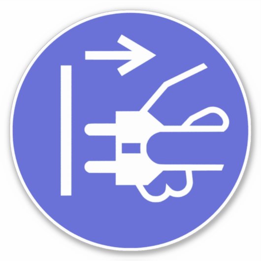 メインプラグラベルの接続解除 シール (正面)