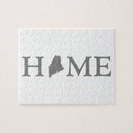 メインホーム州シェイプレターグレーワードアート ジグソーパズル