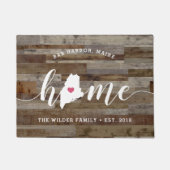 メインホーム州パーソナライズされたウッドルック ドアマット (正面)