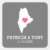 メインホーム州ラブアウカスタムズハート スクエアシール (正面)