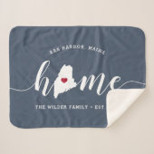 メインホーム州 パーソナライズされた シェルパブランケット (正面(横))