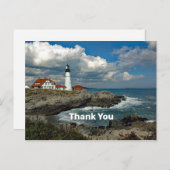 メインポートランドヘッドライトハウスフォトサンキュー ポストカード (正面/裏面)
