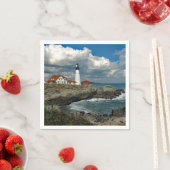 メインポートランドヘッドライトハウスフォト スタンダードカクテルナプキン (インサイチュ)