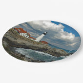 メインポートランドヘッドライトハウスフォト ペーパープレート (アングル)