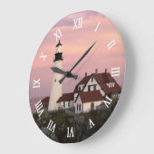 メインライトハウスウォーターカラー絵を描アートスタイル ラージ壁時計 (傾斜)