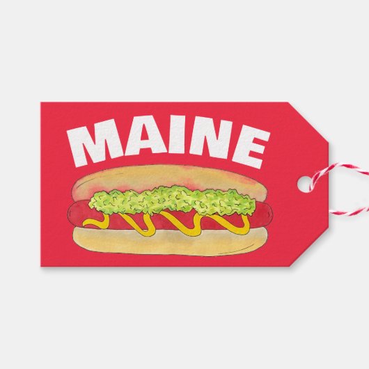 メインレッドスナッパーホットドッグポートランドMEフードクックアウト ギフトタグ (正面(横))