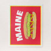 メインレッドスナッパーホットドッグポートランドMEフードクックアウト ジグソーパズル (縦)