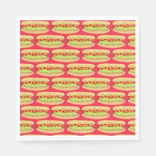 メインレッドスナッパーホットドッグポートランドMEフードクックアウト スタンダードランチョンナプキン (正面)