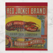 メインロブスターアンティーク製品生産レッドジャケット ワインラベル (シングルラベル)
