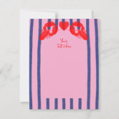 メインロブスターカキスタズクラムズイーストコースト結婚ーズ 出欠カード (裏面)