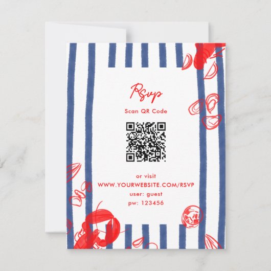 メインロブスターカキスタズクラムズイーストコースト結婚ーズ 招待状 (正面)