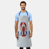 メインロブスターグレーロングエプロン エプロン (着用した状態)