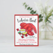 メインロブスターディナーシーフードボイルピクニッククランベーク インビテーションポストカード (スタンド正面)