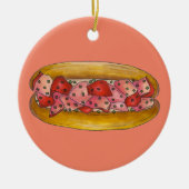 メインロブスター転がサンドイッチシーフードグルメ セラミックオーナメント (正面)