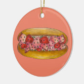 メインロブスター転がサンドイッチシーフードグルメ セラミックオーナメント (左)