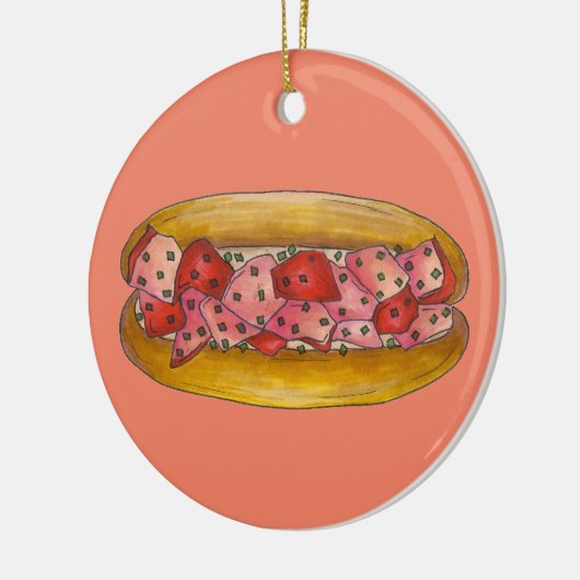 メインロブスター転がサンドイッチシーフードグルメ セラミックオーナメント (左)