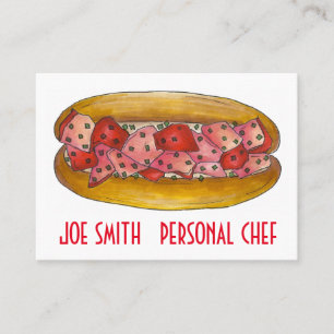 メインロブスター転がシーフードサンドイッチシェフ調理師食品 名刺