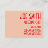 メインロブスター転がシーフードサンドイッチシェフ調理師食品 名刺 (裏面)