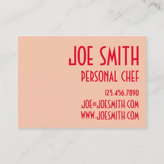 メインロブスター転がシーフードサンドイッチシェフ調理師食品 名刺 (裏面)