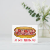 メインロブスター転がシーフードサンドイッチシェフ調理師食品 名刺 (スタンド正面)