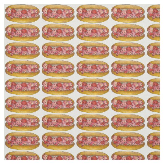 メインロブスター転が転がサンドウィッチ海鮮織物 ファブリック (見本)