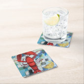 メインロブスター スクエアペーパーコースター (インサイチュ)