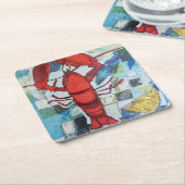 メインロブスター スクエアペーパーコースター (アングル)