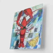 メインロブスター スクエア壁時計 (傾斜)