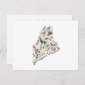 メインヴィンテージ写真マップアンティーク州グラフ ポストカード (正面/裏面)