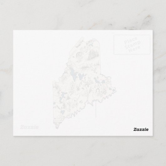 メインヴィンテージ写真マップアンティーク州グラフ ポストカード (裏面)