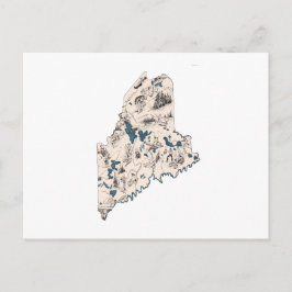 メインヴィンテージ写真マップアンティーク州グラフ ポストカード
