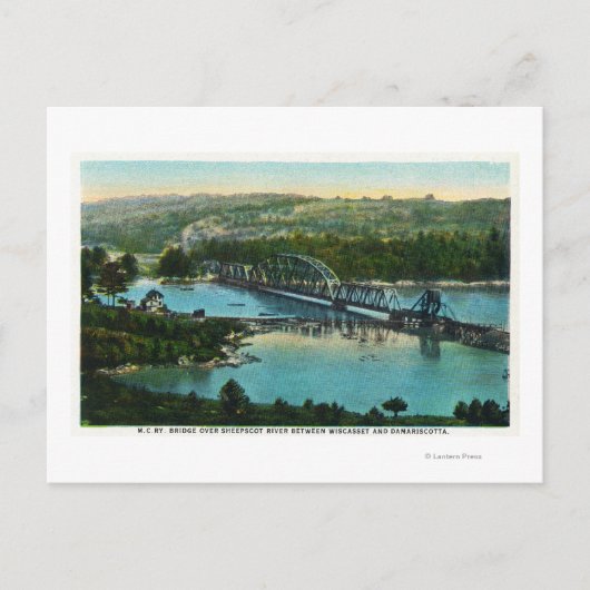 メイン中央鉄道の空中表示 ポストカード (正面)