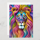 メイン付き美しカラフルいライオン シーズンカード (正面/裏面)
