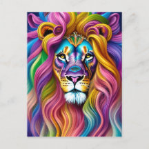 メイン付き美しカラフルいライオン