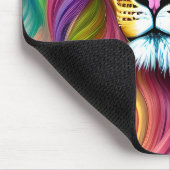 メイン付き美しカラフルいライオン マウスパッド (コーナー)