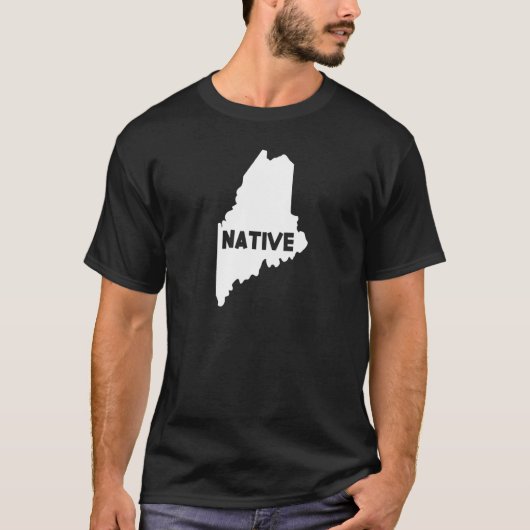 メイン先住民ホーム州Usマップダウンイースターズ Tシャツ (正面)