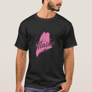 メイン地図アウトラインUSAアメリカ Tシャツ