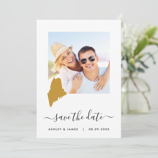 メイン地図フォトウェディング日付カードを保存 セーブザデート (スタンド正面)