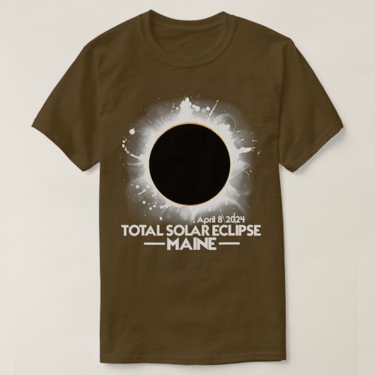 メイン太陽の皆既食2024年4月8日アメリカ旅行 Tシャツ (デザイン正面)