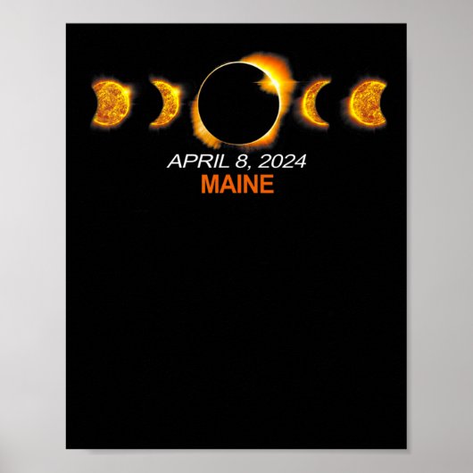 メイン太陽の皆既食2024年4月8日 ポスター (正面)
