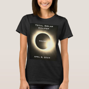 メイン太陽の皆既食2024年4月8日 Tシャツ