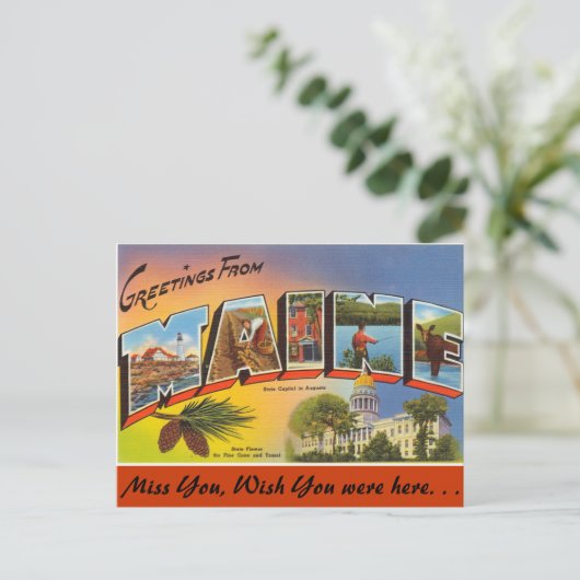 メイン州からの挨拶 ポストカード (スタンド正面)