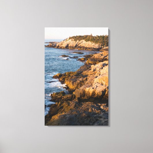 メイン州のアール・オー島の岩の多い海岸 キャンバスプリント (正面)