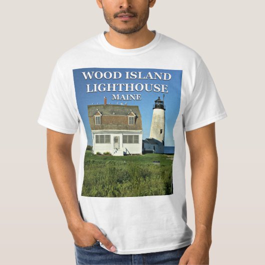 メイン州のウッド島灯台 Tシャツ (正面)