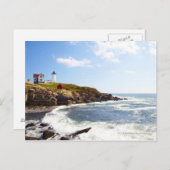 メイン州のケープ・ネドリック「ヌブル」灯台 ポストカード (正面/裏面)