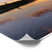 メイン州のセント・ジョージ湖での夕日 ポスター (角)