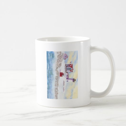 メイン州のナブル灯台の冬 コーヒーマグカップ (右)
