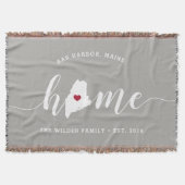 メイン州のパーソナライズされたホームステート スローブランケット (正面)