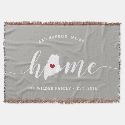 メイン州のパーソナライズされたホームステート スローブランケット (正面)